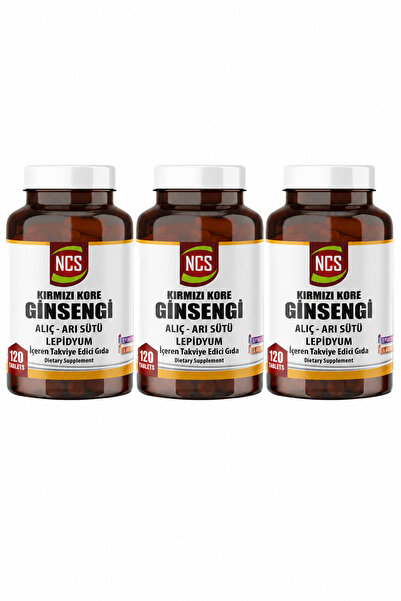 NCS Kırmızı Kore Ginsengi Alıç Arı Sütü Lepidyum 120 Tablet 3 Adet
