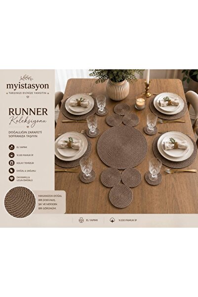 myistasyon "tarzınızı evinize yansıtın" Jüt, Hasır, Dekoratif Masa Örtüsü, Ru...