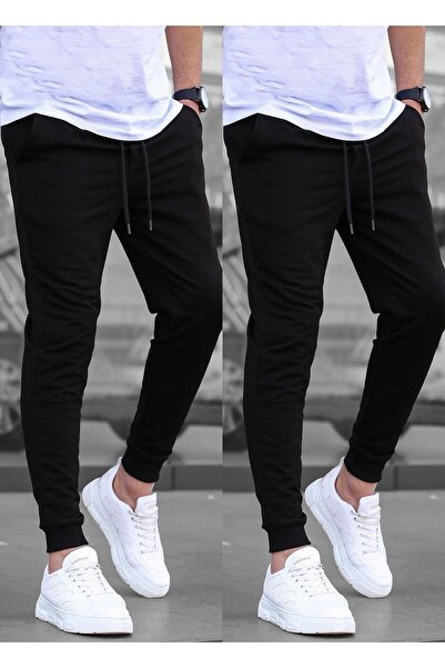 TORUK MAKTO Set of 2 Unisex Ribbed Leg Sweatpants Jogger Comfortable Fit Dail...