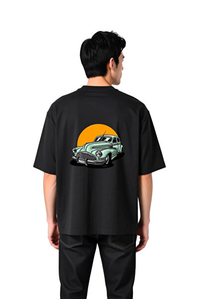 PayBuy Men's Oversize T-Shirt Vintage Automotive Print Retro Car Pattern Rela...