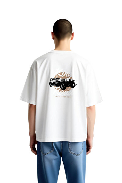 PayBuy Men's Oversize Printed T-Shirt Vintage Car Themed King of the Road Wri...