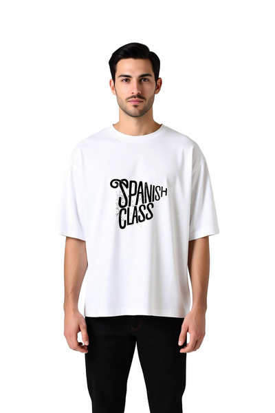 PayBuy Men's Oversize T-Shirt 100% Cotton Spanish Lesson Retro Print Relaxed ...