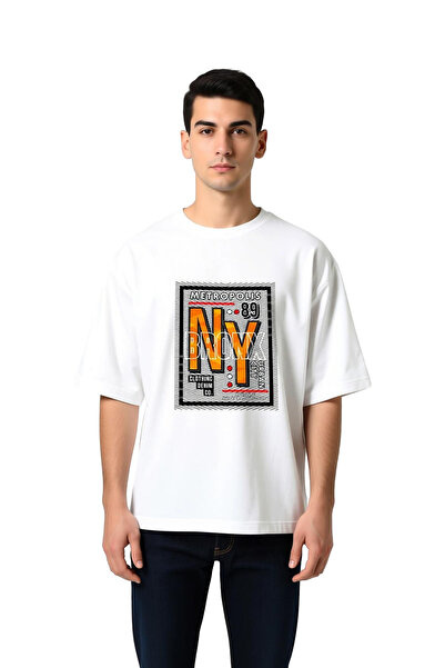 PayBuy Men's Oversize Graphic Printed T-Shirt Metropolis Bronx City Themed Da...