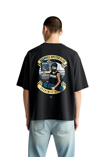PayBuy Men's Oversize Boombox Hipster Club Retro Music Themed Short Sleeve Gr...