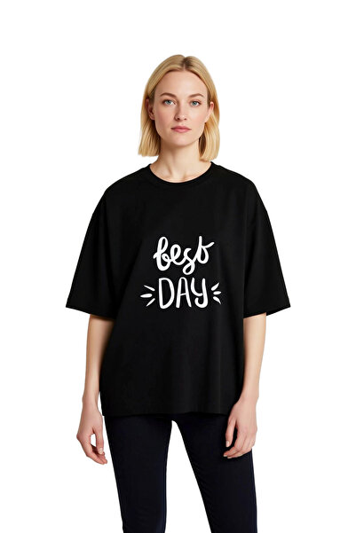 PayBuy Tricou supradimensionat pentru femei cu imprimeu Best Day Ever Celebra...