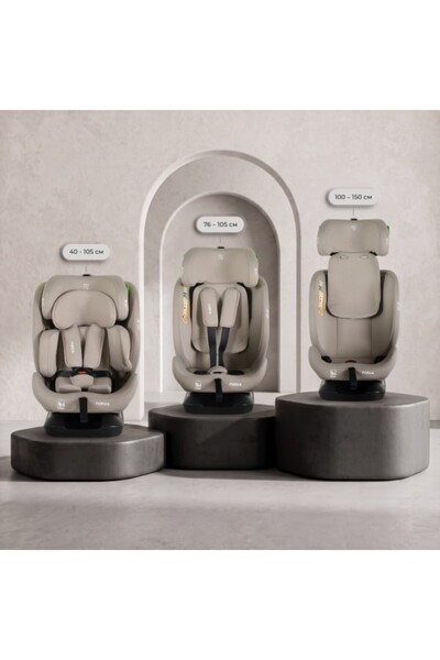 Moni Forza Beige Car Seat 0-12 Years, R129, Front+Rear, Adjustable Sleep, HPS...