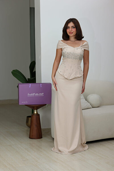modern designer فستان كورسيه كريستال