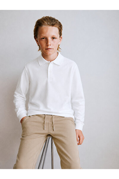 Tifina Kids Unisex School Polo Collar Lacost Long Sleeve Unprinted Plain Lacost