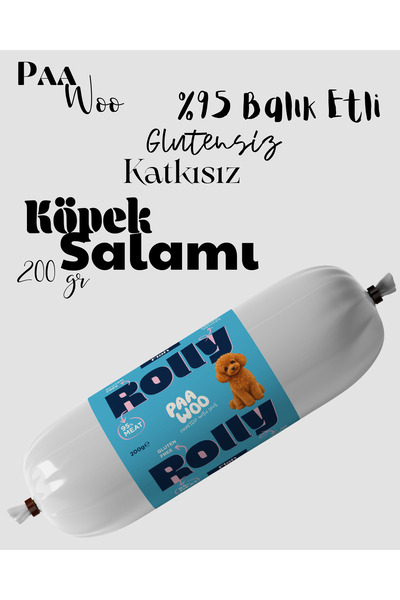 PaaWoo Yüksek Proteinli Balıklı Köpek Salamı 200g-Gurme Köpeklerin 1 Numaralı Tercihi: Balıklı Salam