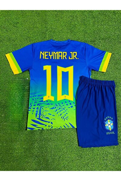 BREATHLESS Brezilya 2024/25 Yeni Sezon Neymar Jr Çocuk Konsept Forması (Maviy...