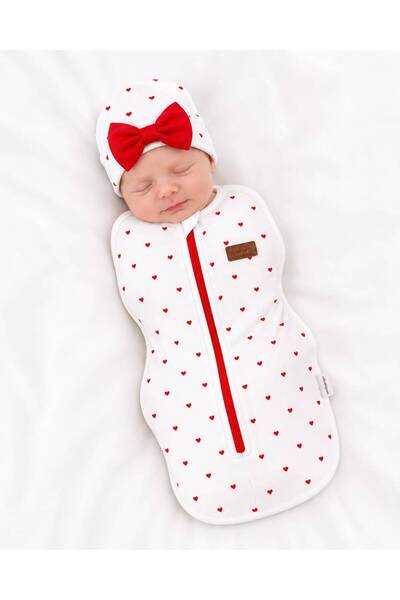Hülya's MIND Mini Cayzen Baby My Little Heart Lined Zippered Newborn Swaddle ...