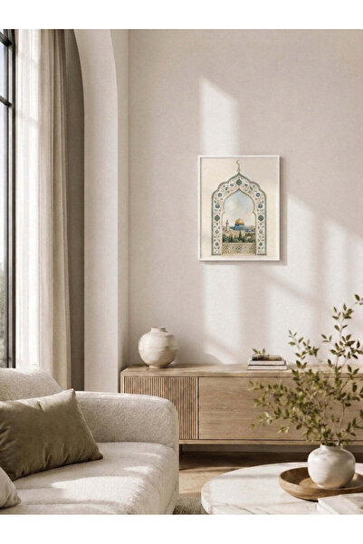 Kubbetüs Sahra Portresi Kudüs Duvar Tablosu 50 x 70 Siyah Çerçeveli