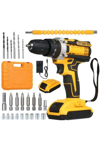 Generic Cordless Drill Driver Kit: Yellow 21V 2X 7500mAh Lithium-Ion Batterie...
