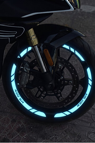 Banxtre 12 Pieces 450Sr Lettering Wheel Rim Stripe Sticker Set with Reflector...