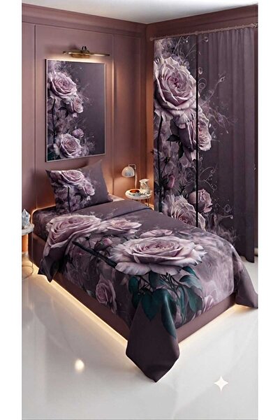 Elmas Dizayn 280*240 Cm. Special Design Single Bedding Set with Background Cu...