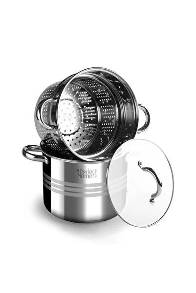 Perfect Home Aparat de gătit paste din inox cu sită 20×16 cm - 4,5 litri
