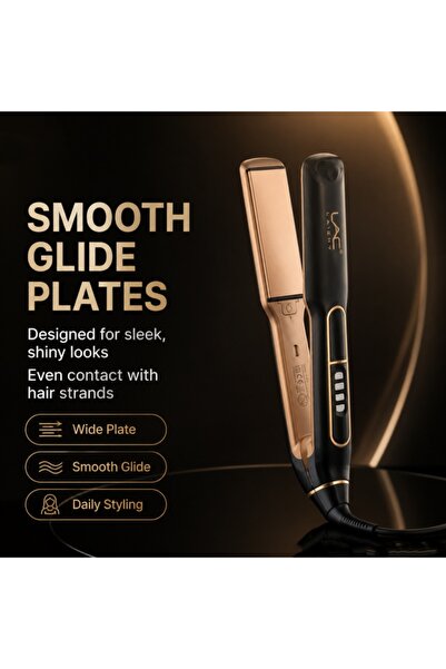 Generic Brand Professional Wide Plate Hair Straightener, LED Adjustable Temp ...