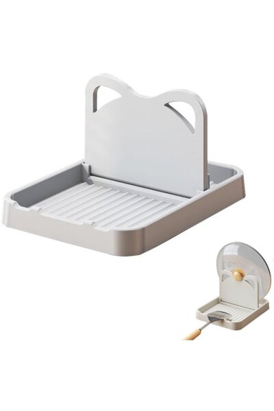 STARSTAR Multi-functional pot lid holder, cat-shaped gray