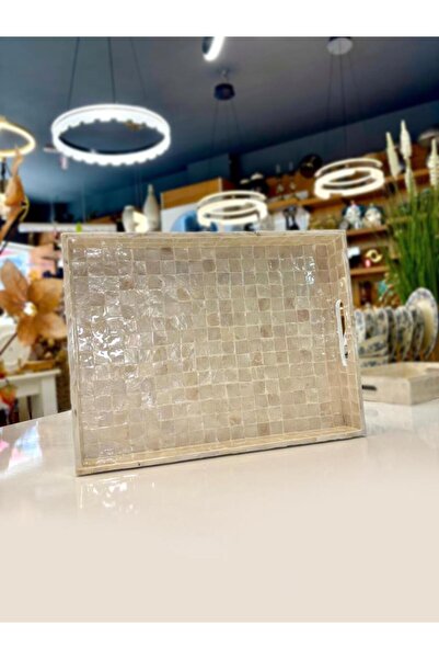 Sever BEJ SEDEFLİ DİKDÖRTGEN TEPSİ 40X30CM