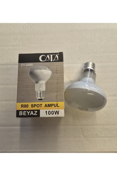 Cata CT-2080 100w Beyaz Görünümlü Gün Işığı R80 Reflektör Spot Ampul E27 Duyl...