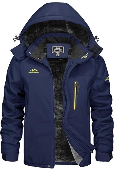Kefitevd Men's Jacket, Waterproof, Windproof, Fleece Lining, Zippered Pockets...