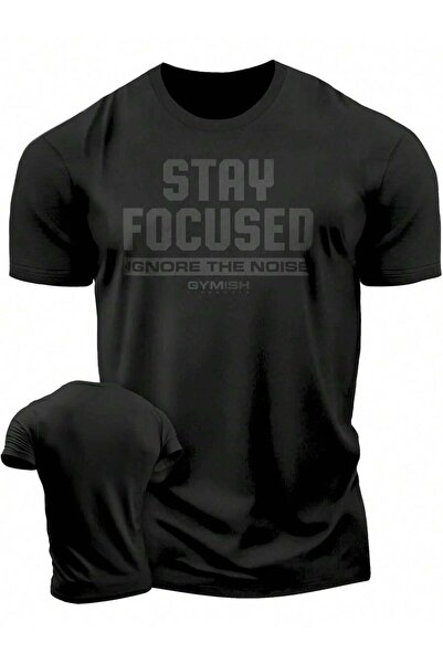 9JY Stay Focused Motivational Plus Size T-Shirt - Bold Front Print With Inspi...