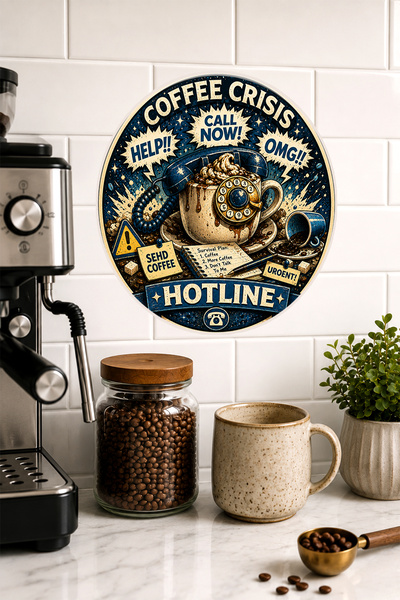 Mayeka Coffee Crisis Hotline Telefon retro cu disc rotativ Masă rotundă din M...