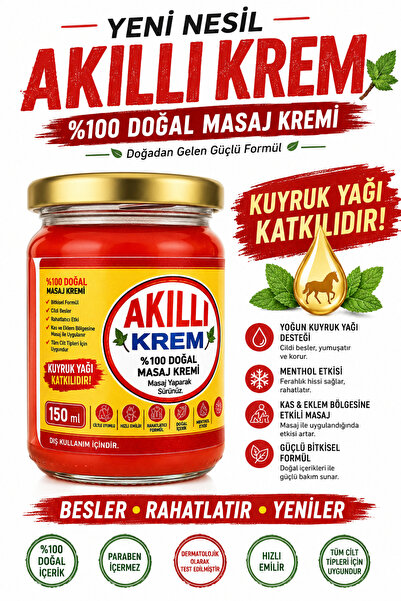 sarayli baharat Akıllı krem Kuyuk yağı Katkılı masaj kremi 150 ml Akıllı krem