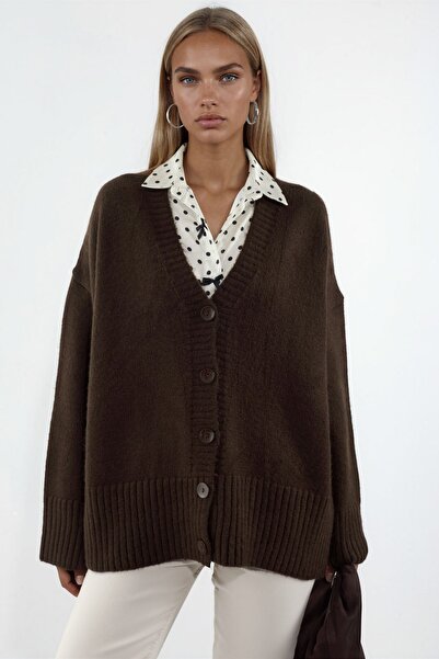 Hiccup Viorna Ribbed V-Neck Buttoned Cardigan