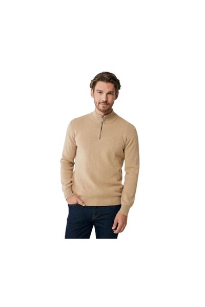 MEXX Fashion Ανδρικό Πουλόβερ Μακρυμάνικο Μπεζ Σκούρο