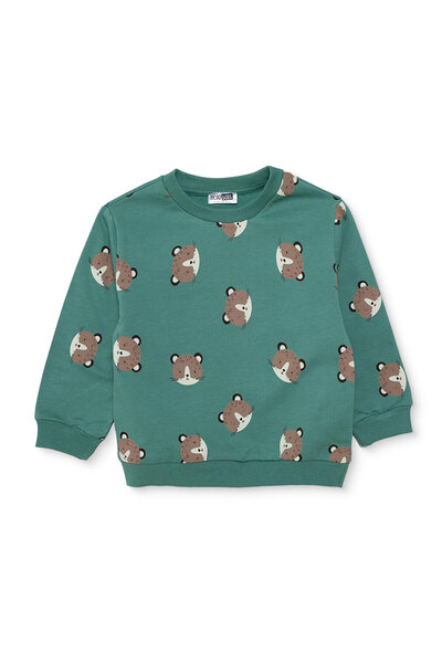 ebebek Hello Baby HelloBaby Erkek Bebek Sweatshirt Hayvan Baskılı Bisiklet Ya...