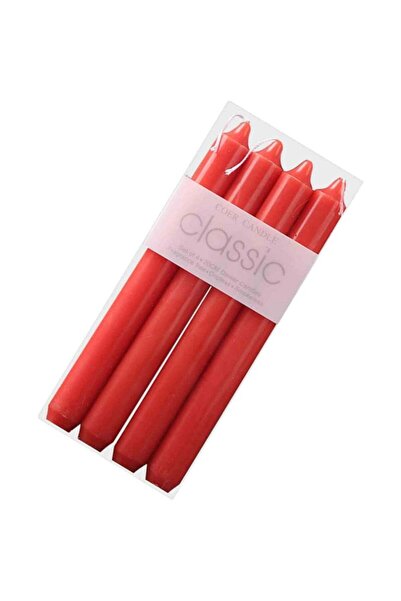 craftmystic Set 4 Lumanari rosii drepte de 25 cm - Lumanari fara picurare si ...
