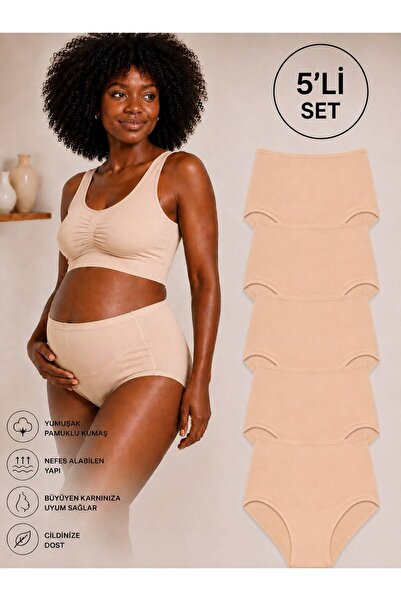 SERRAXXL Pack of 5 100% Cotton Maternity Panties