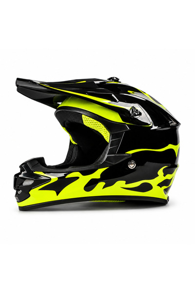 FIXATO Casca Moto/Enduro pentru copii FIXATO, Interior confortabil, Ventilați...