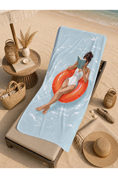 Evmila Modern Orange Simitte Women's Pool Summer Patterned 70X150 Beach Towel...
