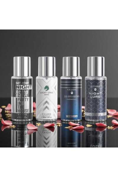 V.V LOVE Set spray parfumate barbati 9058-43, 4 arome intense, 90 ml