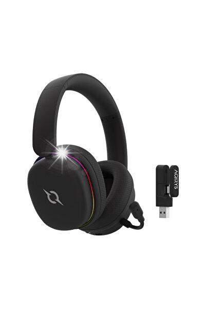 AQIRYS Căști ANC Mod Dual: Wireless și Bluetooth + Cu Fir LUNA negru