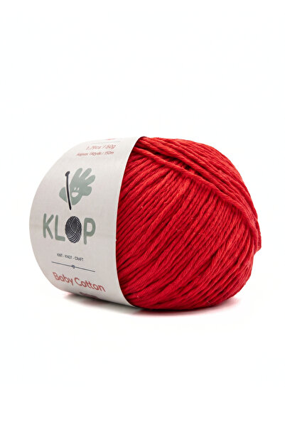 KLOP Cotton Amigurumi İpi 50 gr 130 Metre Punch Panç Tığ İşi Örgü İp Kırmızı