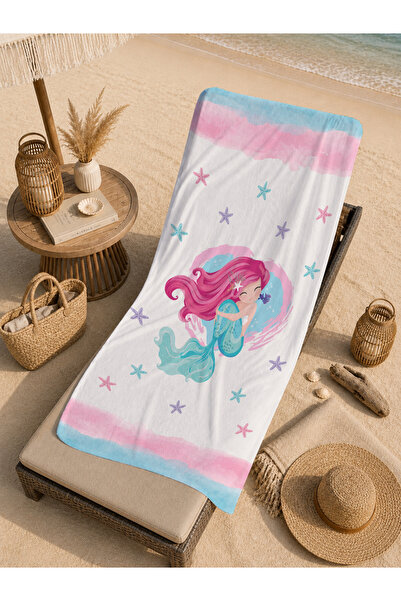 Evmila Fairytale Ballerina Girl Pink Pastel Patterned 70X150 Beach Towel - Di...