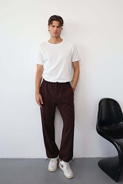 JB John Borners Men's Pants with Adjustable Waist and Cuff Stopper Detail, Br...