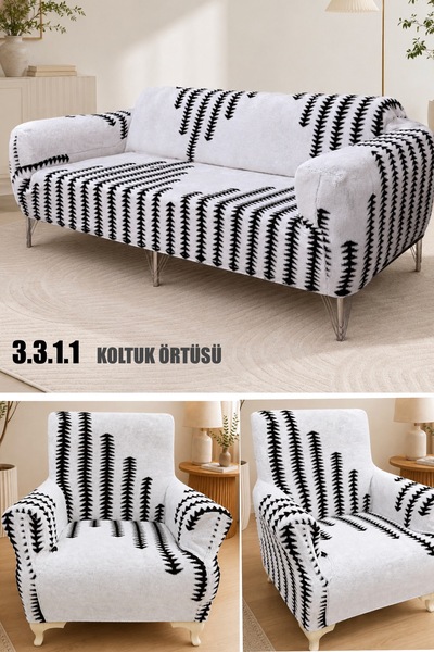 uzhanem 3+3+1+1 Stretch Elastic Flexible Washable Wellsoft Sofa Cover Set Sof...