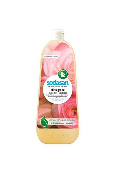 Sodasan Săpun lichid cu trandafir și măsline organice, 1L