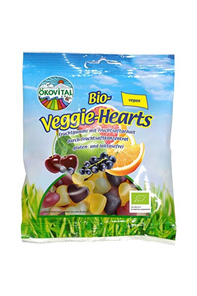Okovital Jeleuri în formă de inimă cu fructe, vegane, fără lactoză și fără gl...