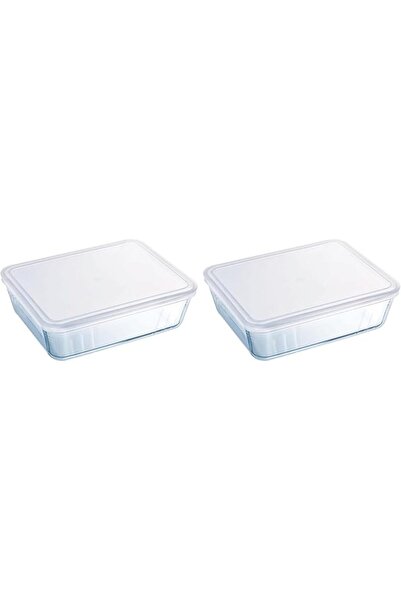 Pyrex Cook & Freeze Clear Glass Rectangular Bowl/Dish/Container With Plastic ...