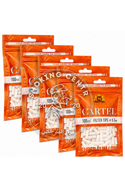 Cartel فلتر قطن كارتيلا سوبر نحيف 5 ملي طويل ( 5 اكياس ) 5mm Slim Long Filter...