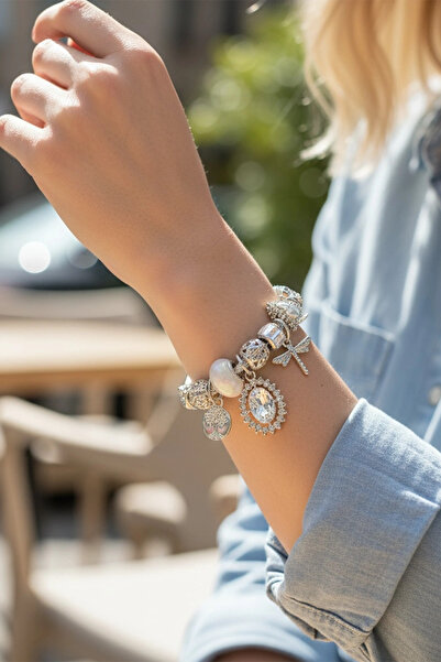 Kokoş Stoned Steel Pandra Bracelet