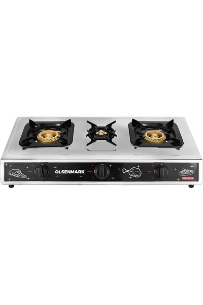 Olsenmark Gas Cooker - OMK2229 | Automatic Ignition System | 3 Cast Iron Burn...