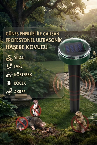 VANCKEY 1 Adet Solar Güneş Enerjili Akrep,Köstebek,Yılan Fare Kovucu 750-1000...