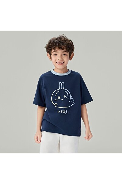 Giordano Kids' Chiikawa Usagi Printed Cotton Blend Relaxed Tee