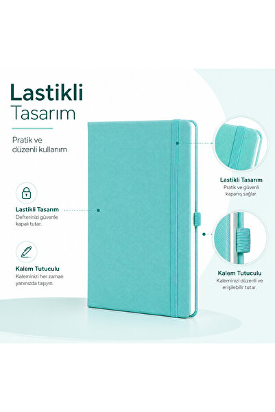 Genel Markalar Termo Deri Lastikli Tarihsiz Defter 16x24 cm